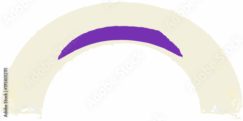 Abstract illustration of a white crescent with a dark purple fill