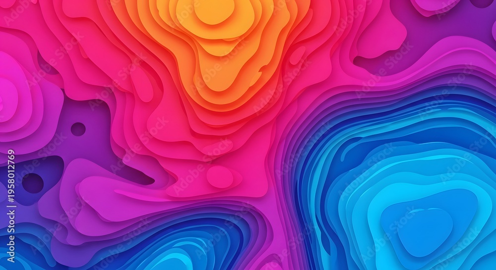 Fototapeta premium Vibrant colorful abstract background with layered waves wallpaper design