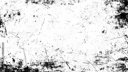 Black and white distressed grunge texture background with heavy scratches weathered grain and dusty overlay effect