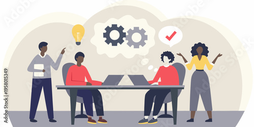Team collaboration and brainstorming session with ideas and solutions