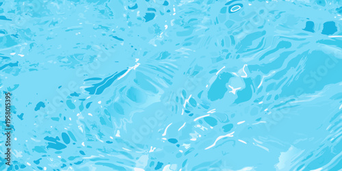 Abstract aerial view of swirling turquoise water with light reflections