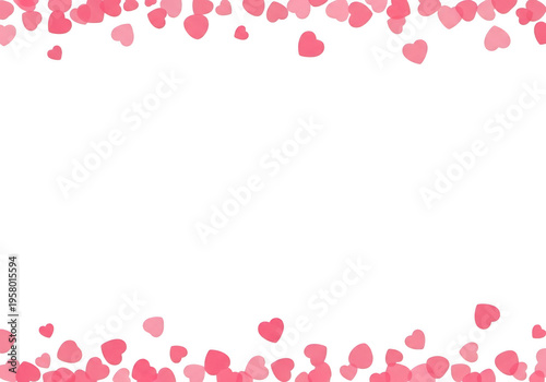 A bunch of pink hearts on a white background isolated on transparent background
