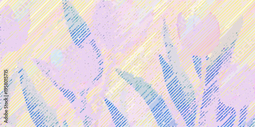 Abstract pastel background with diagonal lines and blended watercolor shapes