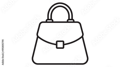 Handbag icon with a simple design featuring a single handle and a clasp closure, perfect for minimalist fashion or accessory representations.