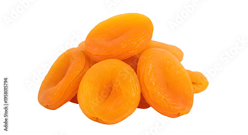 Dried apricots isolated on transparent background