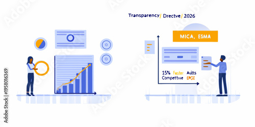 Illustration depicting financial data analysis and regulatory compliance concepts