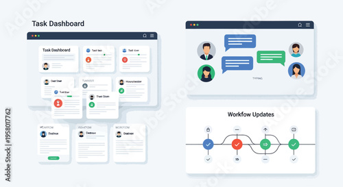 Modern Digital Dashboard and Workflow Visualization.