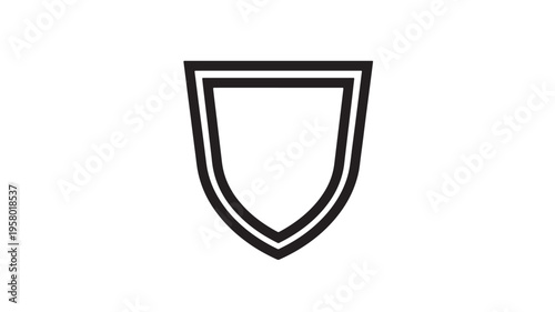 Shield icon with black outline and negative space creating a clean, simple, and modern emblem for security or protection concepts.