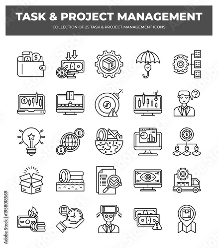 25 Task & Project Management Icons: Streamline Your Workflow