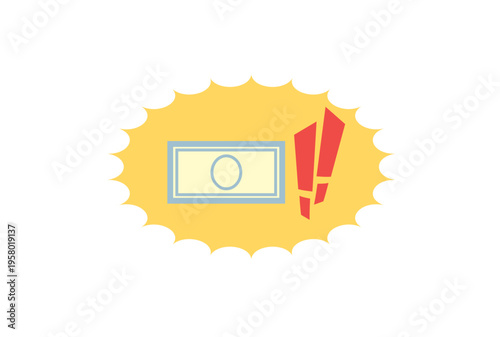 お札を強調するイメージイラスト