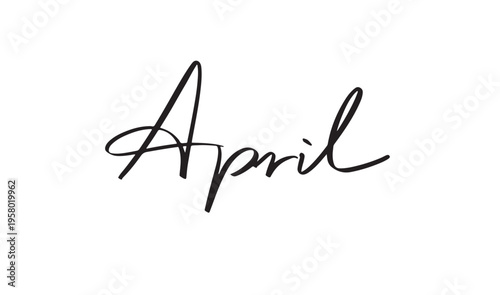 April month text font calligraphy hand written lettering script black color object icon april month calendar event banner week day awareness planner schedule time annual april month happy easter day