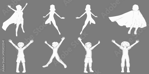 Silhouettes of people with arms raised depicting joy and freedom