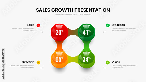 Project Briefing Presentation Template Vector Illustration. Consulting Proposal 4 Element Diagram Slideshow Layout. Creative Introduction Four Step Infographic Slide Design.