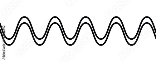 Sinusoidal wave signals. Parts of a wave. Scientific resources for teachers and students. Four periods. Sine wave vector illustration.