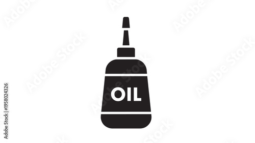 Bottle of oil icon with a narrow nozzle for precise application, representing lubrication or industrial fluids