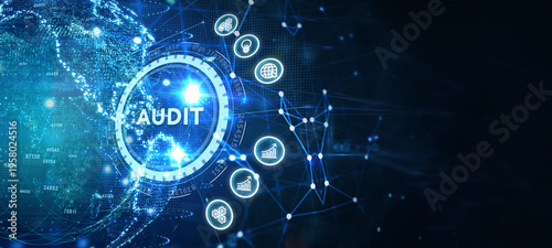 Business, Technology, Internet and network concept. Audit business and finance concept. 3d illustration