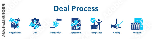 Deal Process icon banner glyph color collection