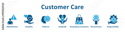 Customer Care icon banner glyph color collection
