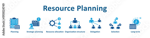 Resource Planning icon banner glyph color collection
