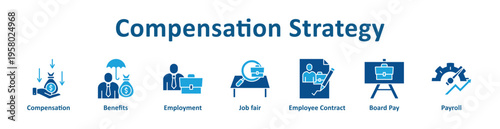 Compensation Strategy icon banner glyph color collection