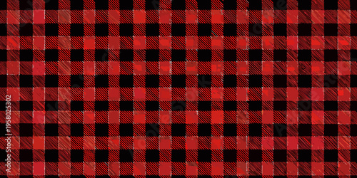 A seamless pattern of red and black checkered squares