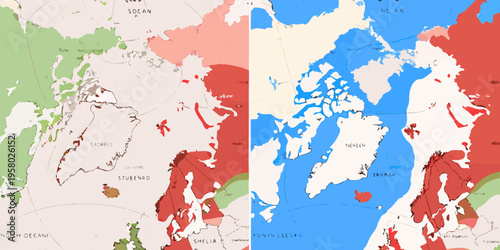 A vintage map displaying the territories of scandinavia and surrounding regions