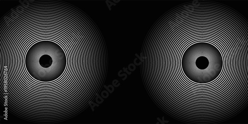 Create a bold look with a centric circle background featuring vector graphics of sound waves.eps,10