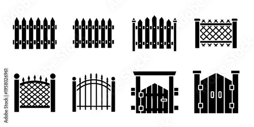 Various metal gates and fences are displayed in a collection.