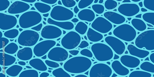 Vibrant blue and cyan spots create a mesmerizing abstract pattern on a digital illustration.