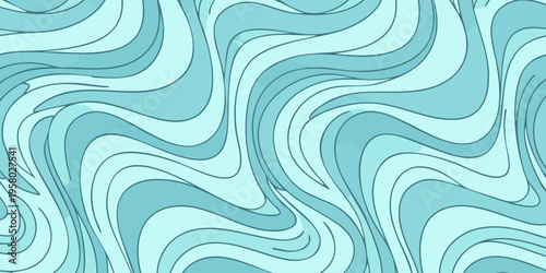 A mesmerizing abstract illustration of swirling turquoise patterns on a white background.