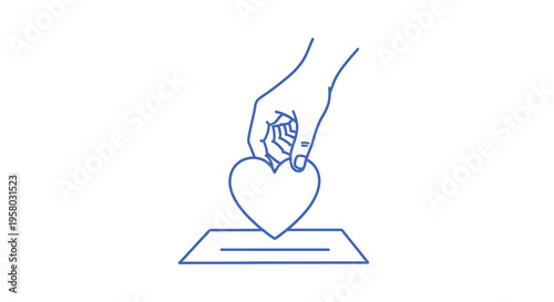 A delicate hand gently holds a heart shaped object symbolizing care and fragility high quality professional detailed