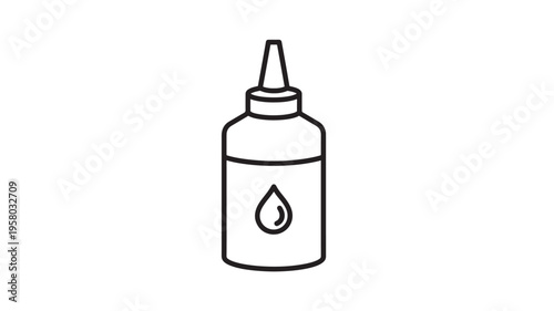 Bottle with a drop icon, symbolizing liquid or fluid dispensing, perfect for medical or industrial applications.