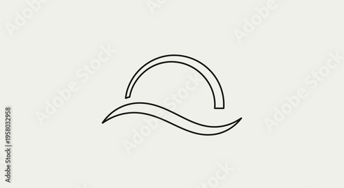 Vector surfboard icon, minimalist design