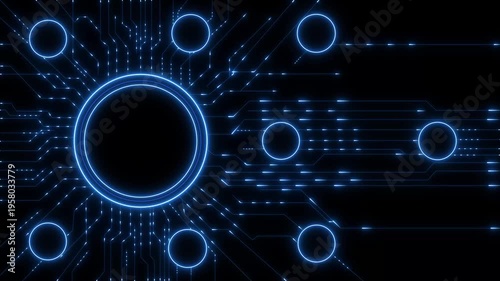 ai agent- businessman working with virtual reality at office. Multi agent AI systems concept on black background. AI driven solutions streamline workflows, Decision..4K video.