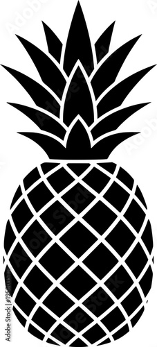 vector clip art pineapple with black outline for web and graphic design
