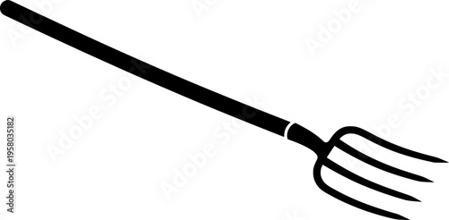 vector clip art pitchfork on white background for web and graphic design
