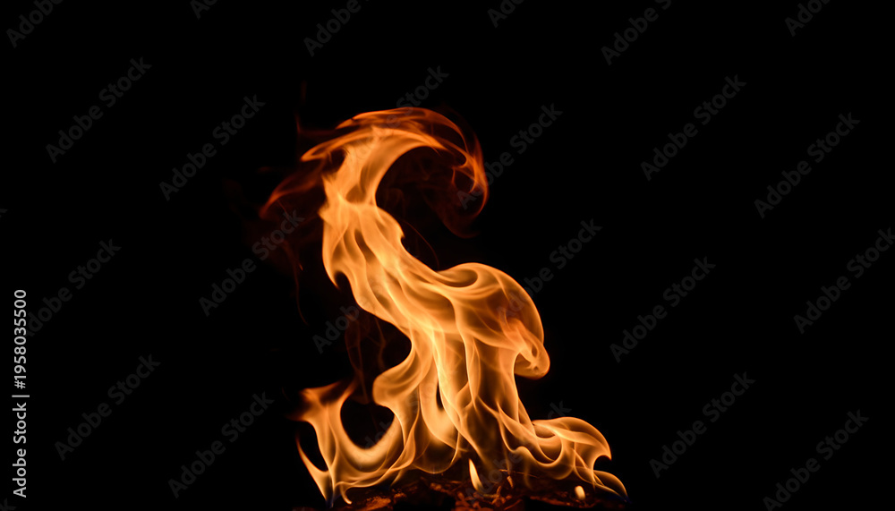 Fototapeta premium Flames against a black background