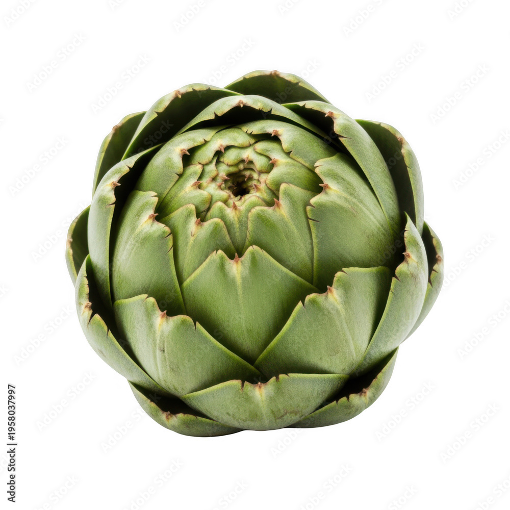Fototapeta premium Fresh Green Artichoke isolated on transparent background