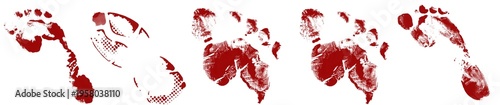 red blood Footprints 