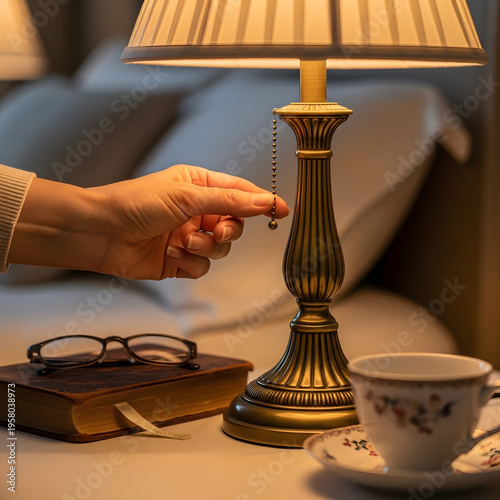 Relaxing Bedtime Routine and Calming Sleep Hygiene Lifestyle Concept