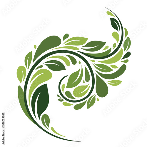 Student studies green leafy illustration for homework on nature concept