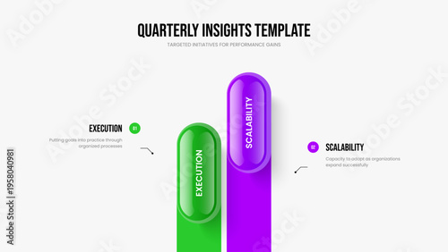 Modern Profile 2 Step Infographic Presentation Layout. Company Visualization Two Option Diagram Slideshow Template. Sales Proposal Slide Design Vector Illustration.