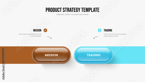 Consulting Plan Frame Layout Vector Illustration. Creative Performance 2 Option Infographic Slide Template. Digital Portfolio Two Step Diagram Slideshow Design.