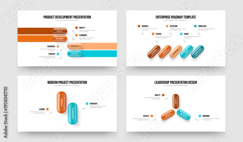 Visual Analysis 4 5 2 3 Option Diagram Presentation Template Collection. Project Visualization Four Five Two Three Step Infographic Frame Design Vector Illustration Bundle.