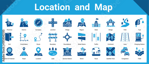 Location  And  Map icon pack and collection