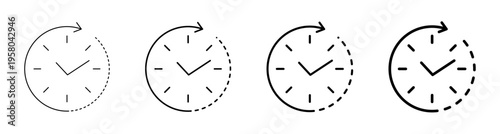 Time Progress and Efficient Time Icon Vector Illustration Line Art Editable