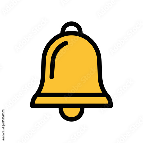 A large yellow metal warning bell.
