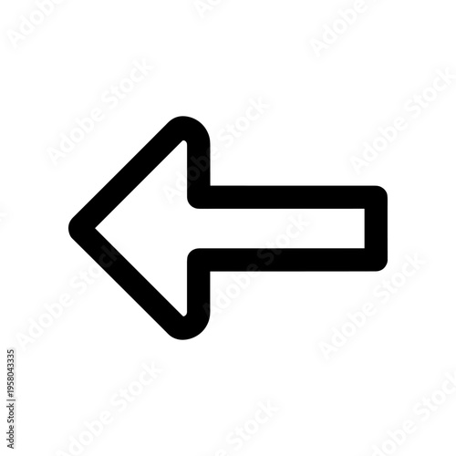 Black Arrow Pointing Left Direction Sign.