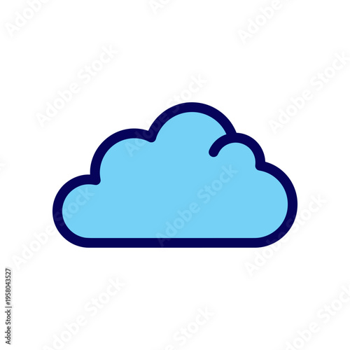 Cloud Icon Blue Shape Design.
