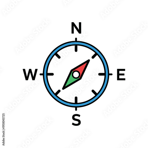 Compass Navigation Tool Direction Indicator.